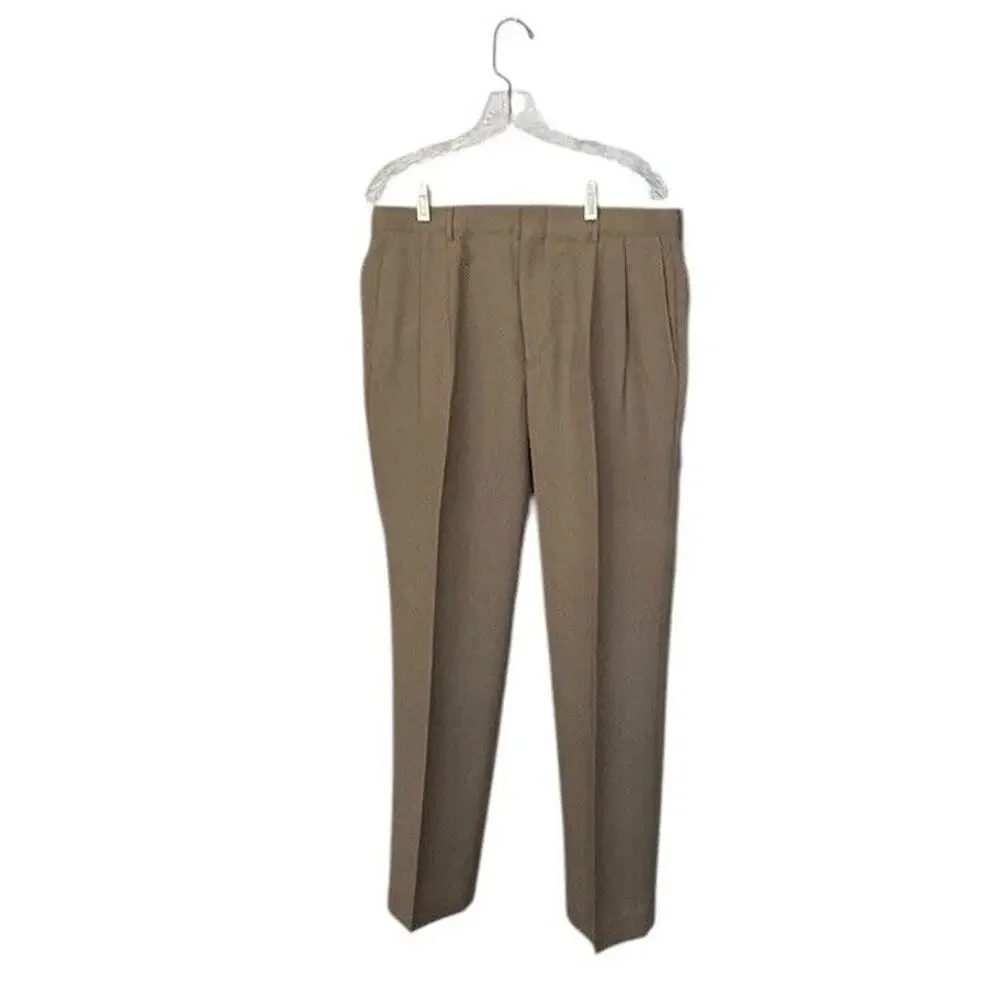 Towncraft Pants Mens 34 X 30 Polyester Blend Pleated Straight Casual Career Work